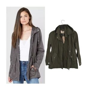NWT Kelly by 26 International Utility Hooded Anorak Jacket Olive Green Size 14 L